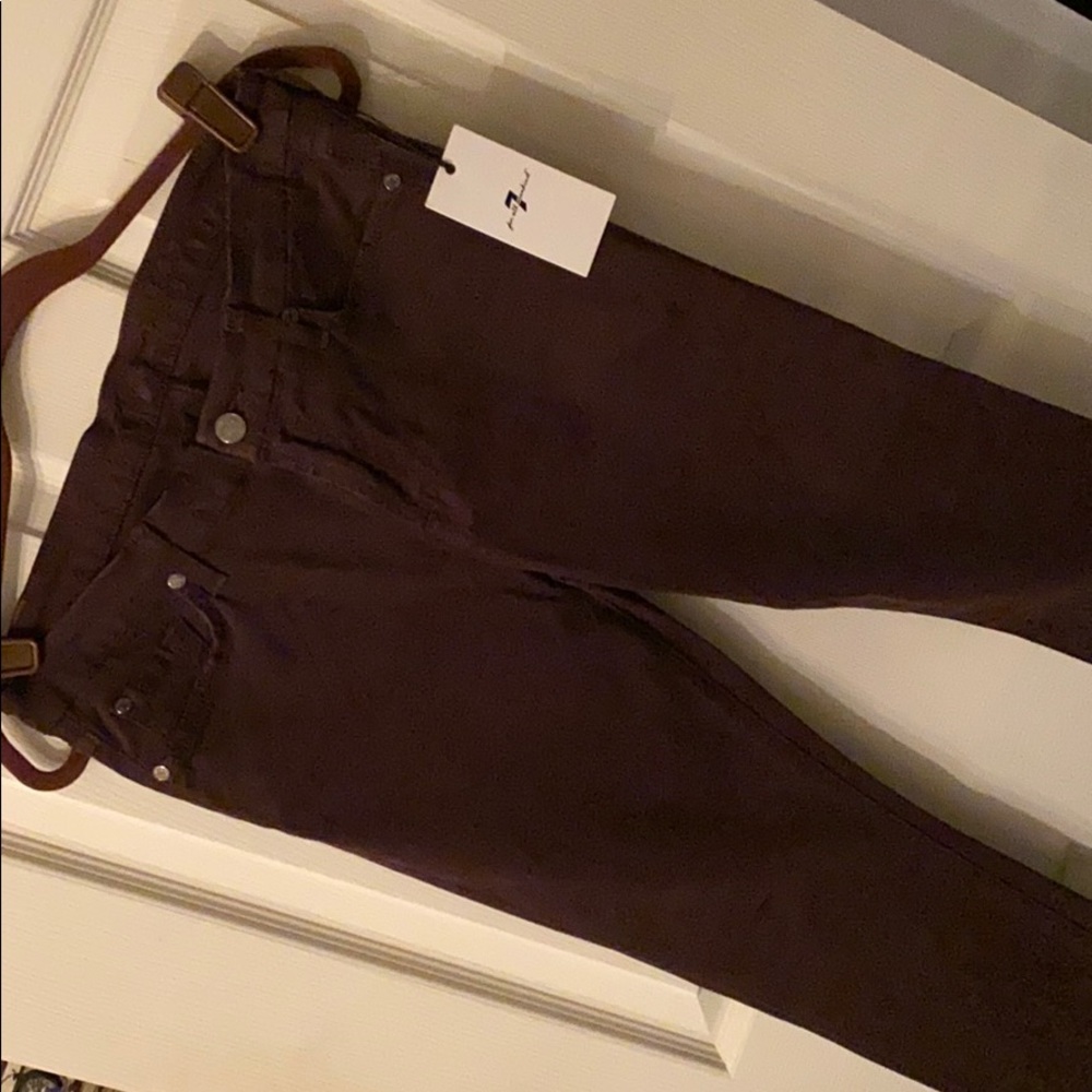 7 For All Mankind Chocolate Brown Midrise Skinny